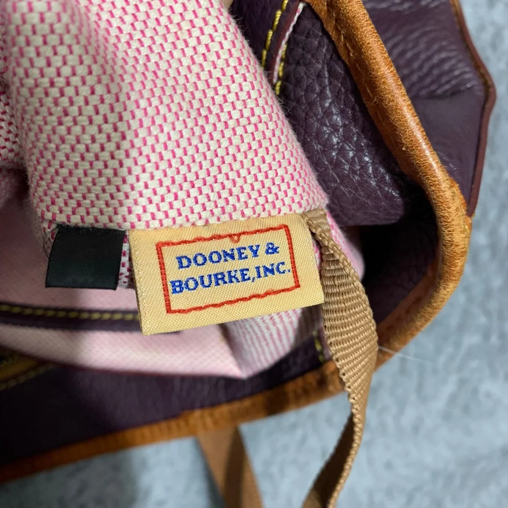 Dooney & Bourke Tote‎ Bag Womens Medium Plum Purple Pebble Leather Shopper Zip